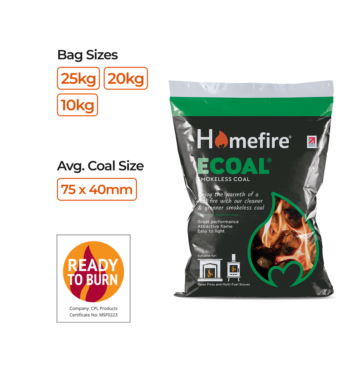 Homefire Ecoal Smokeless Coal