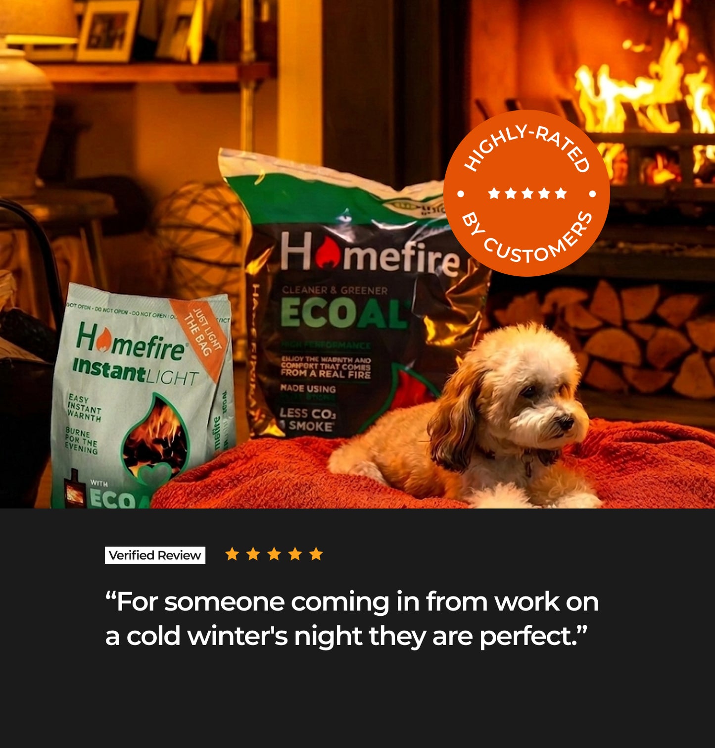 Homefire Instant Light Smokeless Coal Fire - 3kg