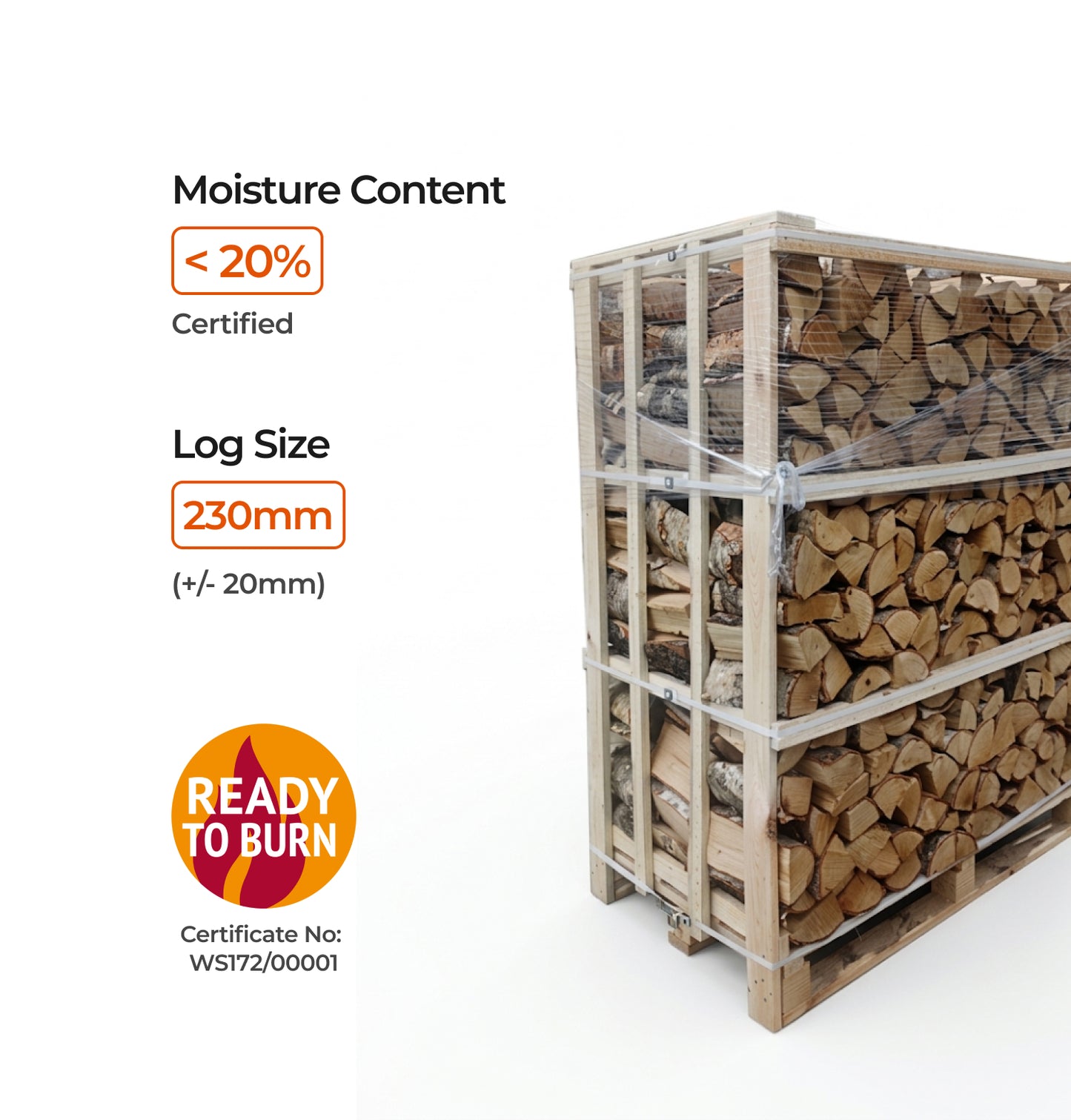 Stacked Crate of Kiln Dried Firewood - Largest Quantity