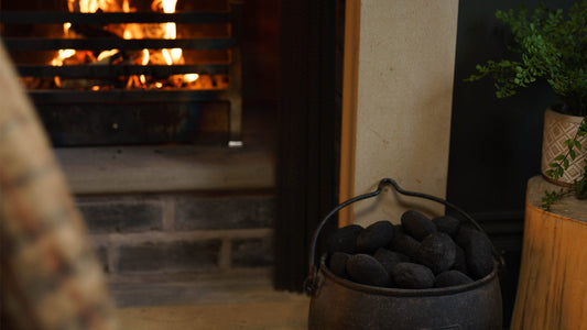 Homefire September Sale 2025. Coal in front of a roaring fire