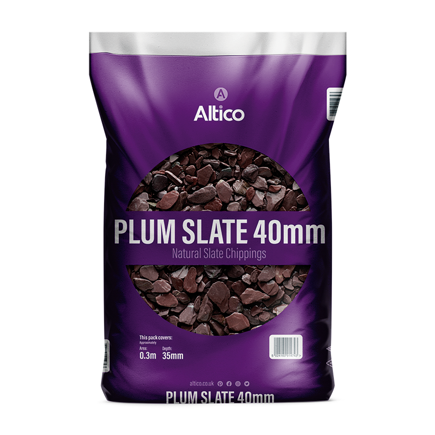 Plum Slate 40mm Natural Slate Chippings Bag