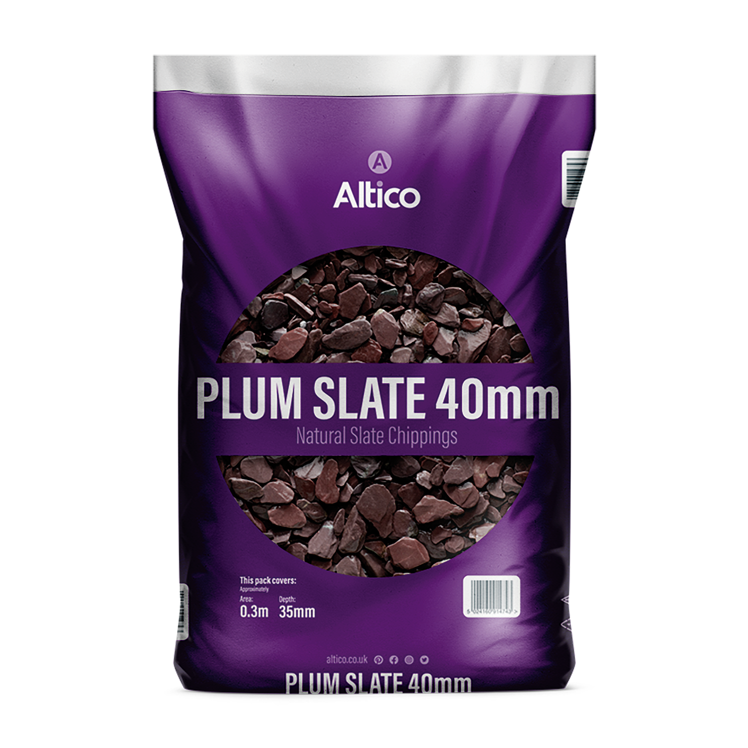 Plum Slate 40mm Natural Slate Chippings Bag