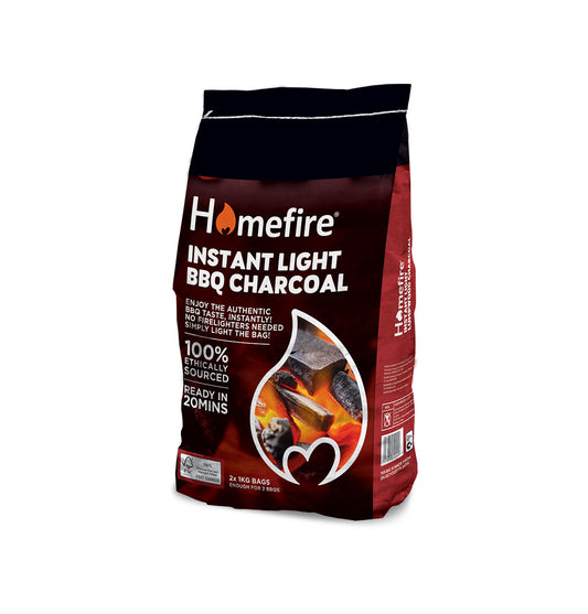Homefire Instant Light Lumpwood Charcoal - 2 x 1kg