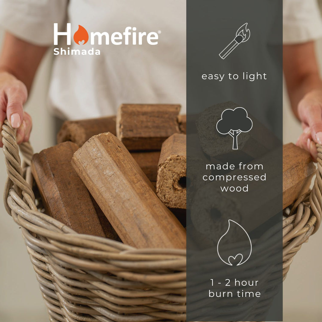 Heat Logs | Instant Light Eco Fire Logs for Burners & Firepits | Homefire