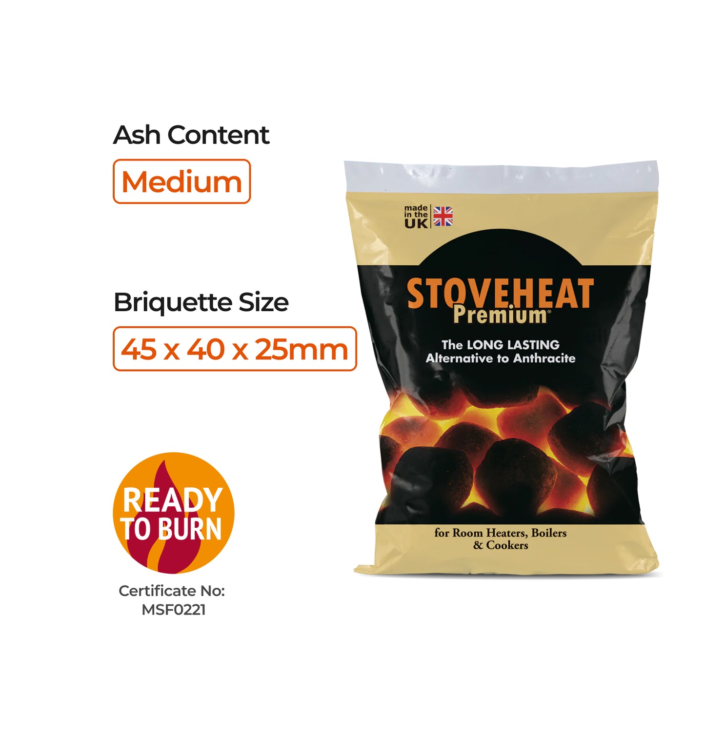 Stoveheat Smokeless Coal - 25kg