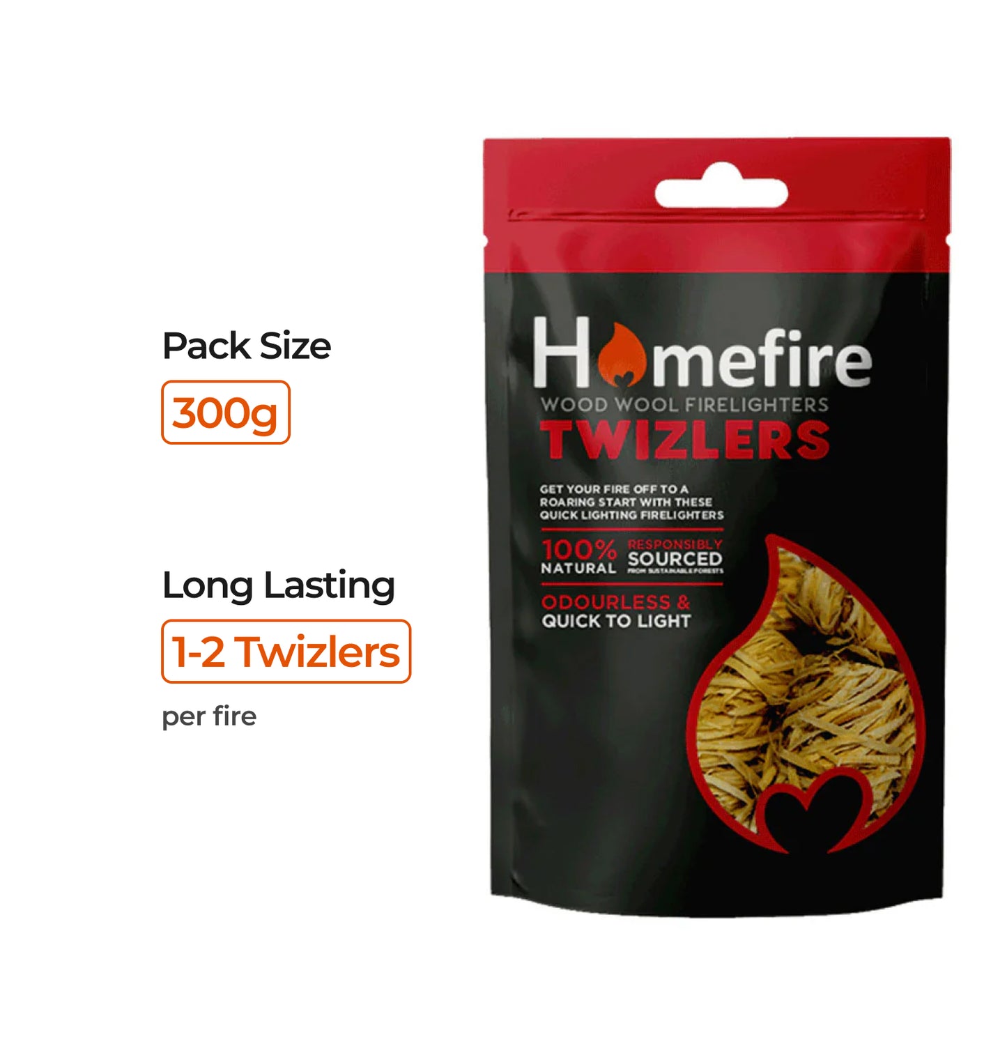 Twizlers Wood Wool Natural Firelighters - 300g
